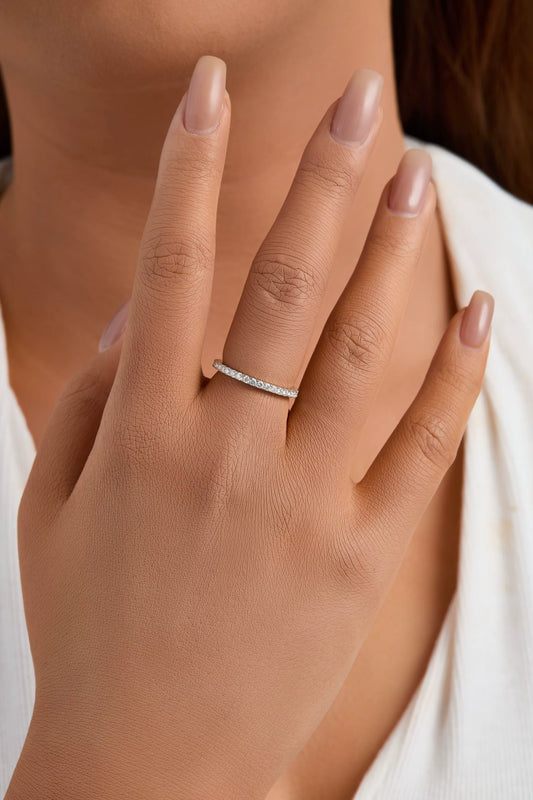 Luxury 10K 14K 18K Lab Grown Diamond Ring Radiant Eternity Wedding Bands for Women and Men