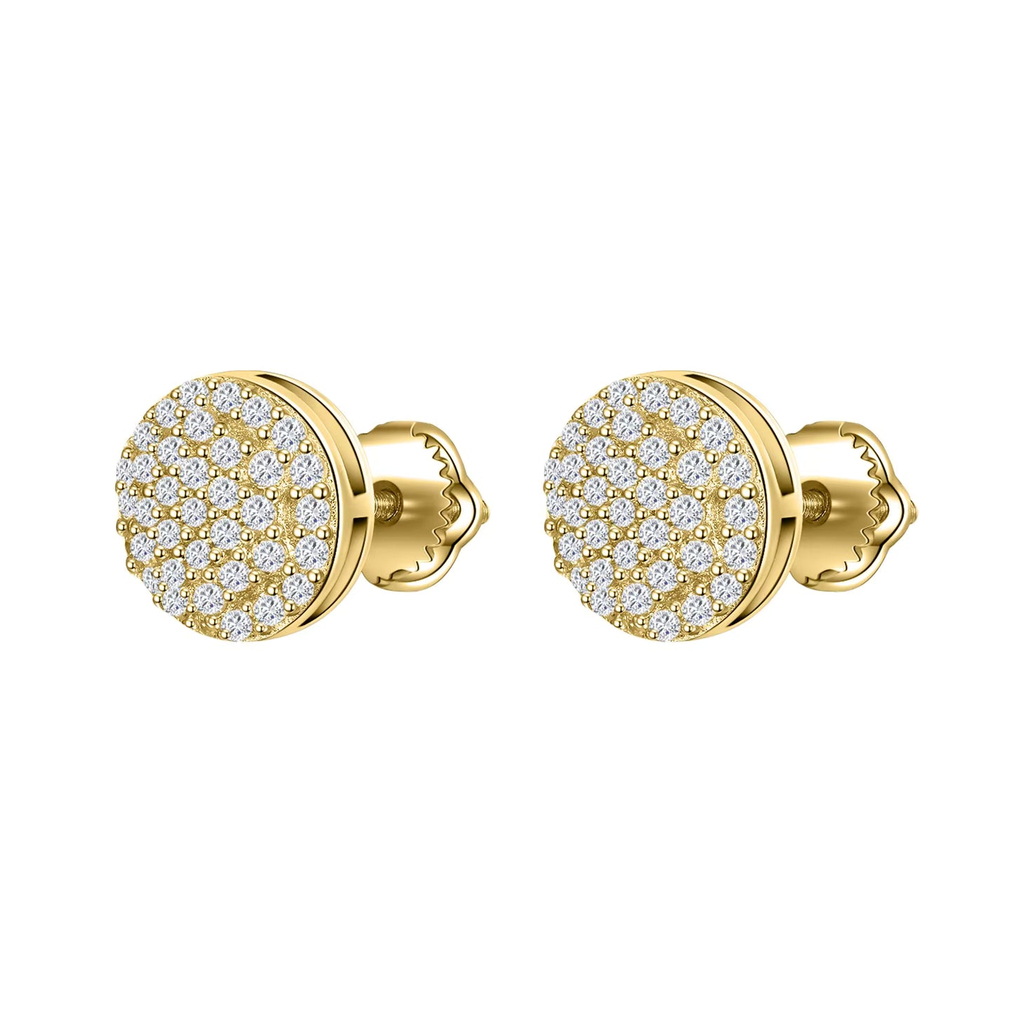 Custom Luxury 10k 14k 18k Solid Gold Screw Back Earring Hip Hop Fine Jewelry Iced Out VVS Moissanite Stud Earrings for Men Women